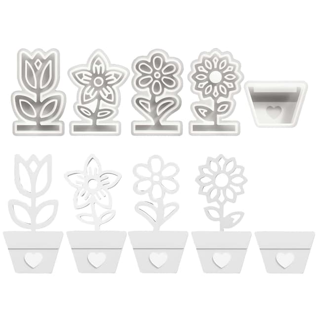 🌸🕯️ 5PCS Silikonform Blumen TREABEAR - Sommer Gießformen für Kerzen und Gips - Hochwertige DIY Silikonformen 🎁