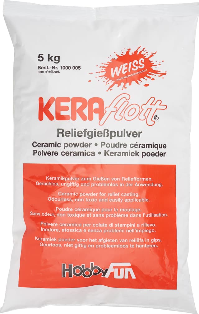 🎨🏺 KERAflott Reliefgießpulver weiß 5 kg Sack, Erwachsene - 25.99€