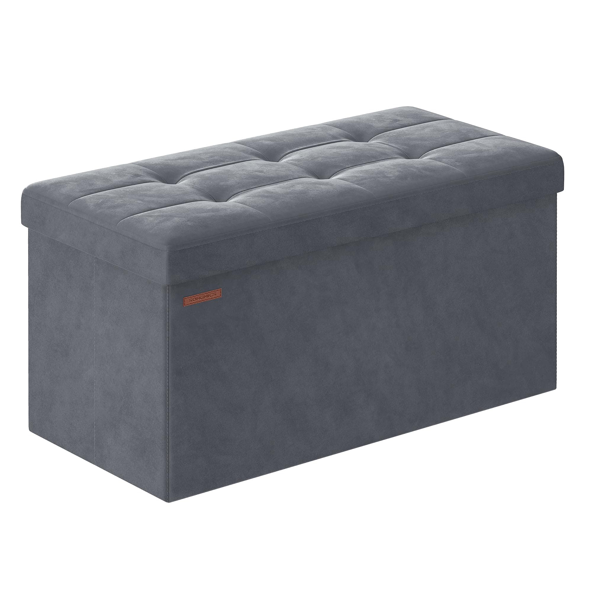 SONGMICS Sitzhocker mit Stauraum in Schiefergrau - Elegantes Design & Hoher Sitzkomfort