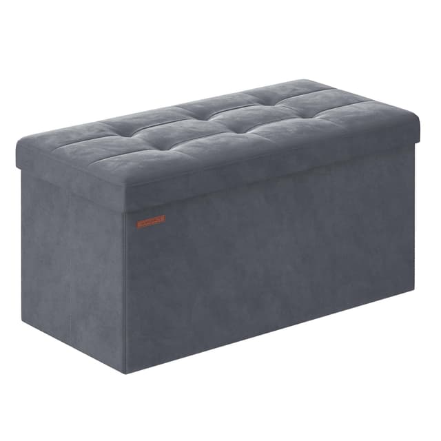 SONGMICS Sitzhocker mit Stauraum in Schiefergrau - Elegantes Design & Hoher Sitzkomfort