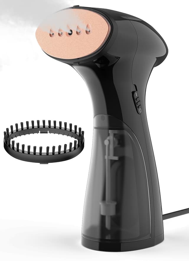 👚🧳 Blesgam Steamer Dampfglätter 1600W, Tragbarer Dampfglätter, Schnelle Faltenglättung - Schwarz