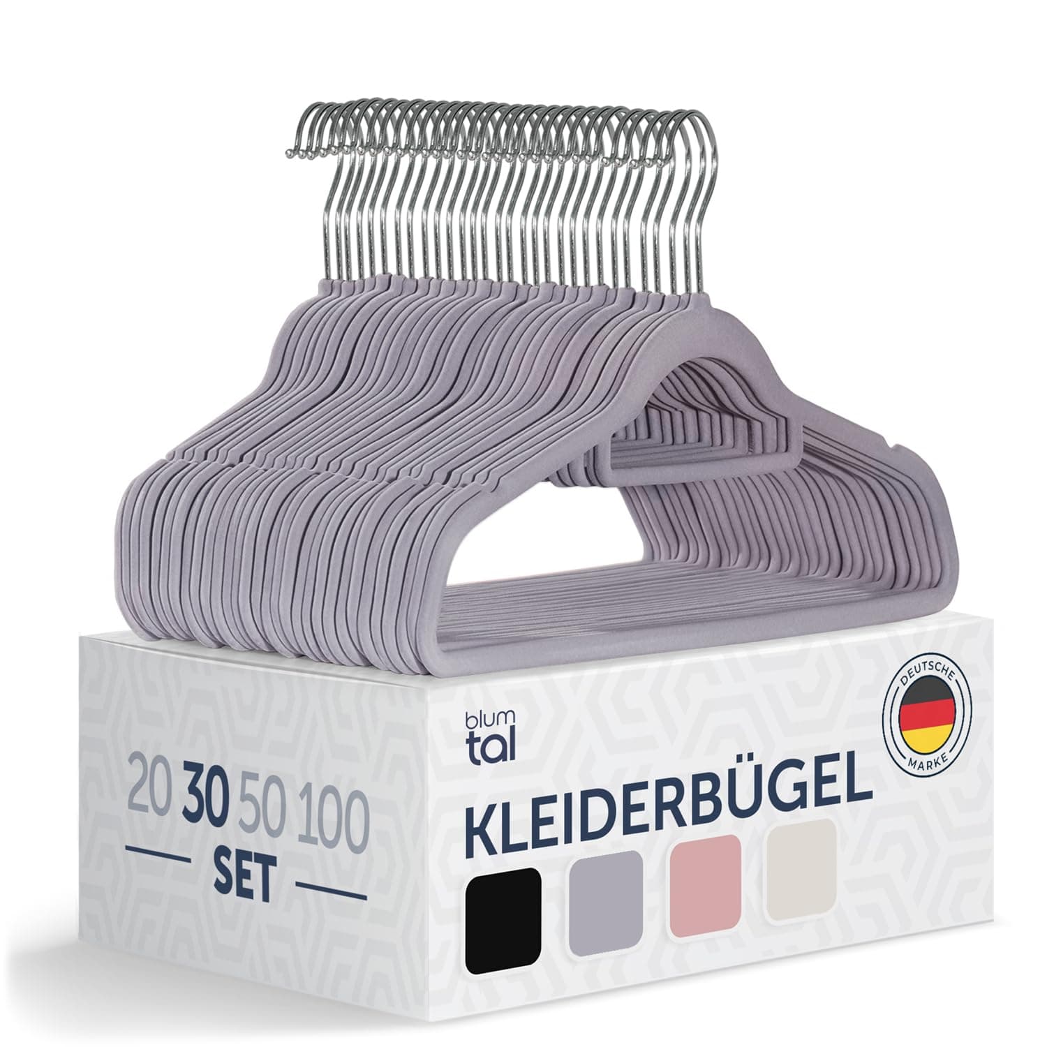 Blumtal Kleiderbügel 30 Stück - Platzsparend und Rutschfest 🌟