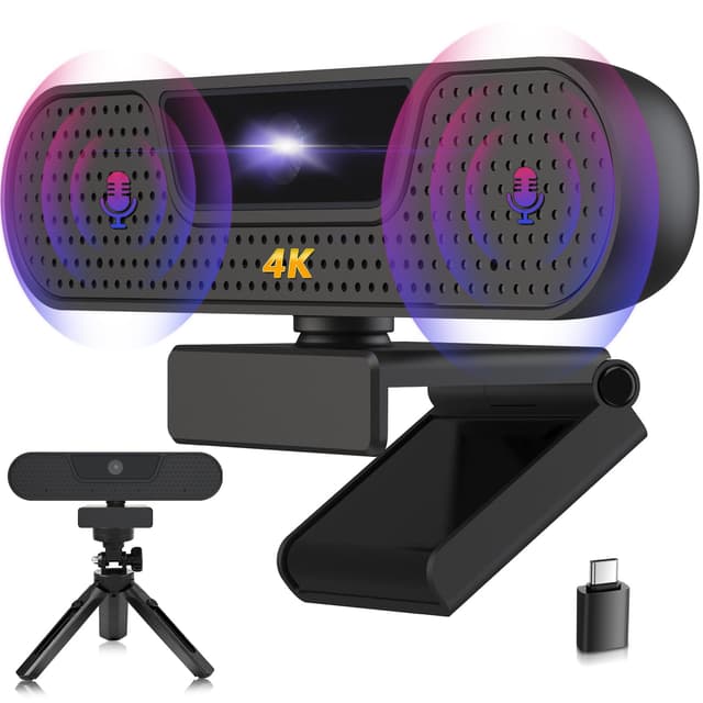 VIZOLINK W8GS Webcam 4K, UHD Webcam mit Mikrofon, Autofokus, 85°Sichtfeld 🌟