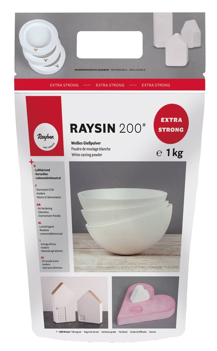 🎨 RAYHER HOBBY Raysin 200 Gießpulver 1kg Weiß - Bastelspaß für Groß und Klein!