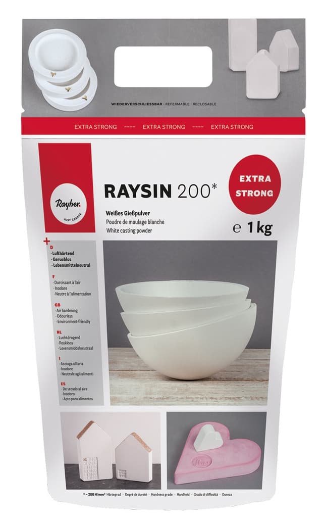 🎨 RAYHER HOBBY Raysin 200 Gießpulver 1kg Weiß - Bastelspaß für Groß und Klein!