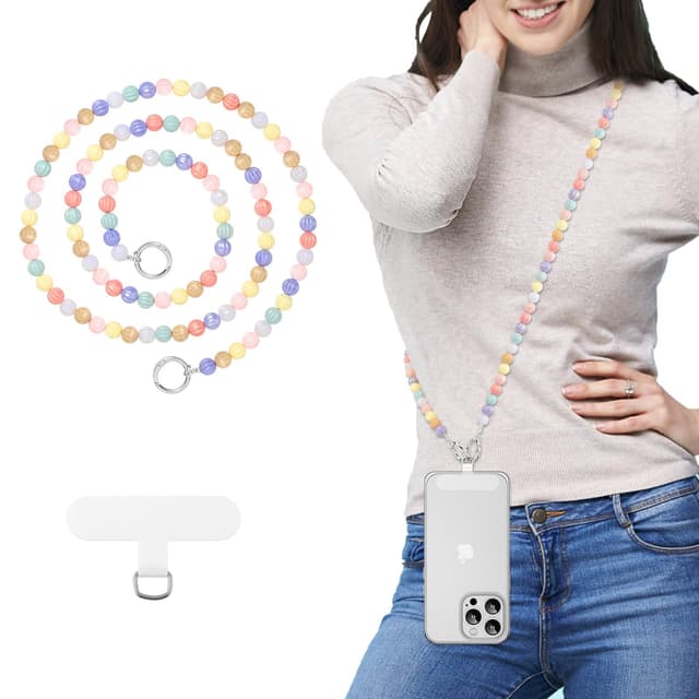 MoKo Universal Telefon Lanyard mit Perlen - Anti-Diebstahl und Freihändige Handykette