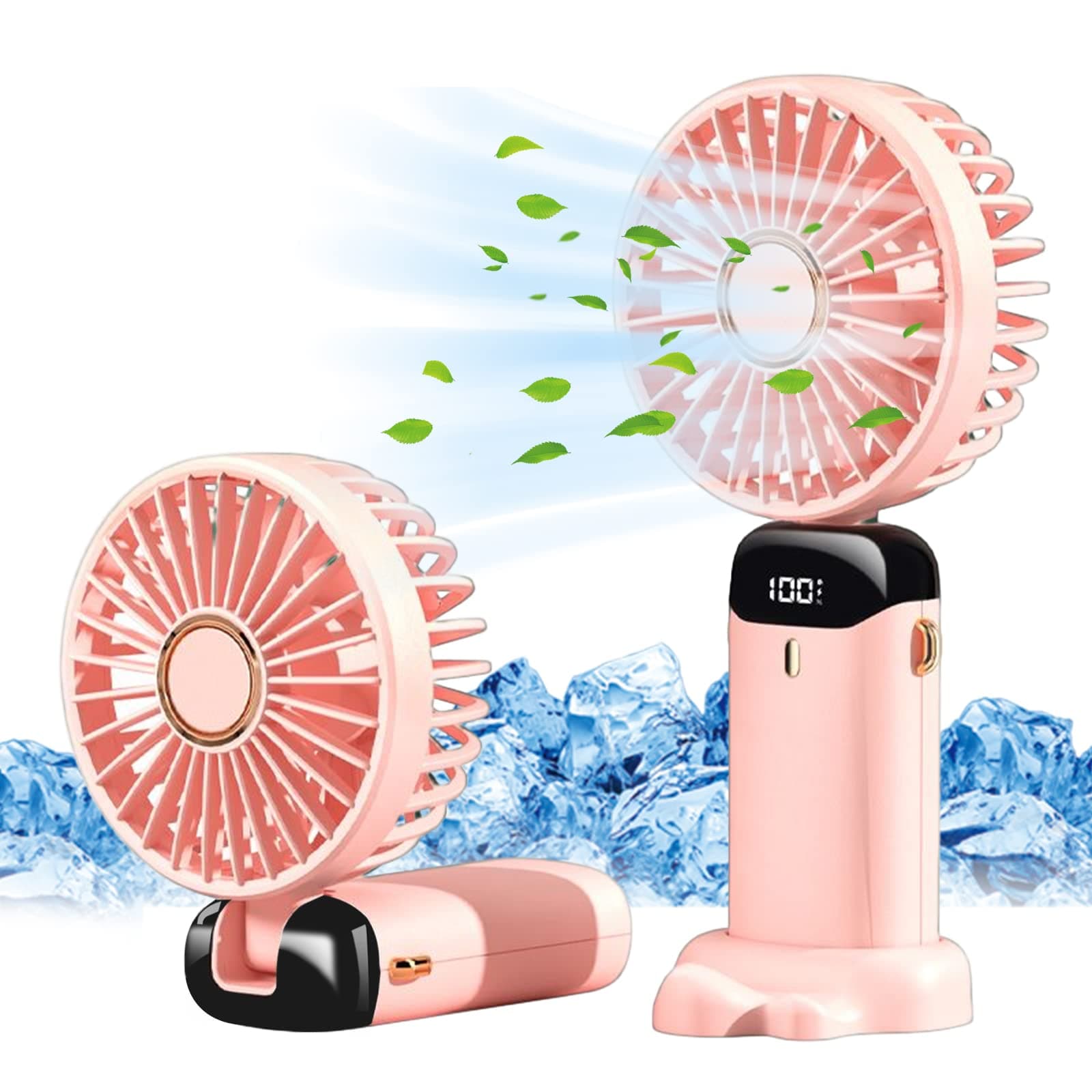 🌬️🔋 Jsdoin Handventilator: Tragbarer Mini Ventilator, Wiederaufladbar, Faltbarer USB-Ventilator für Büro, Outdoor (Rosa) 🌬️🔋