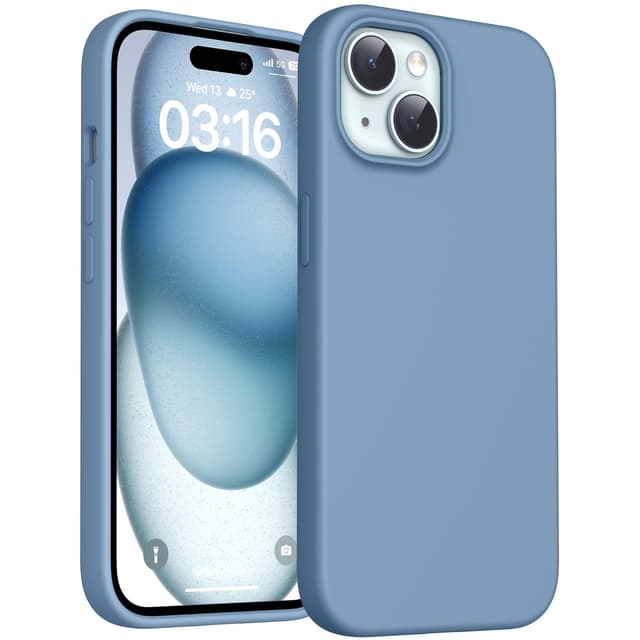 📱 TOCOL iPhone 15 Hülle Silikon, Stoßfest rutschfest Anti-Fingerabdruck Kratzfest - Winterblau