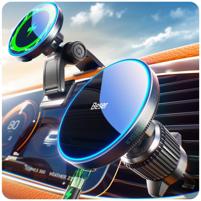 🌟 Beser 15W Magsafe Autohalterung mit Ladefunktion 📱🚗