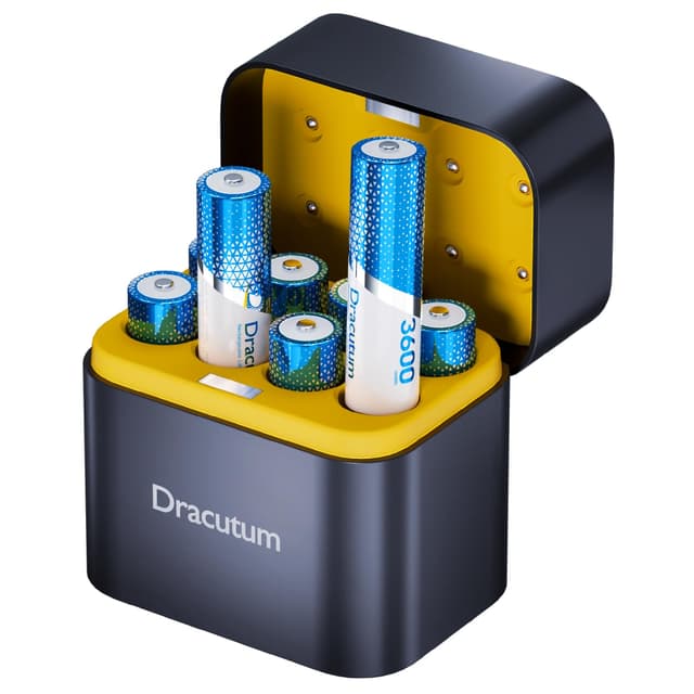 AA Wiederaufladbare Lithium Akkus 8 Pack mit Ladegerät 🌟 3600mWh Hohe Kapazität