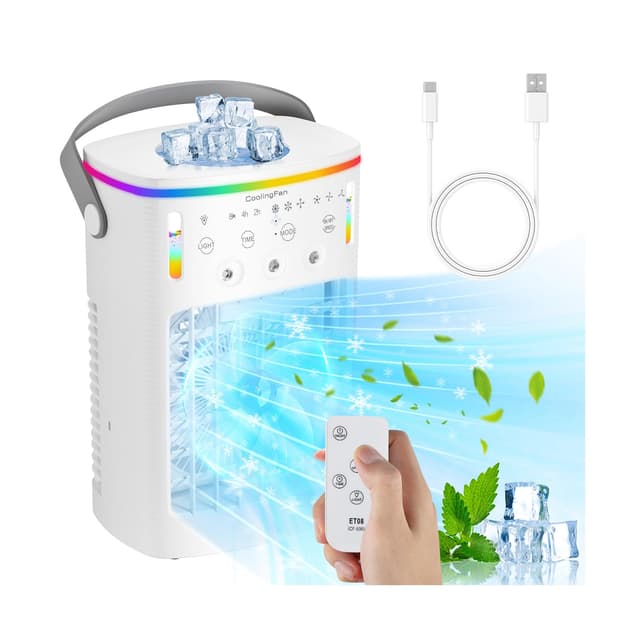 Mini Klimaanlage für Zimmer - 4-in-1 Luftkühler mit Wasserkühlung