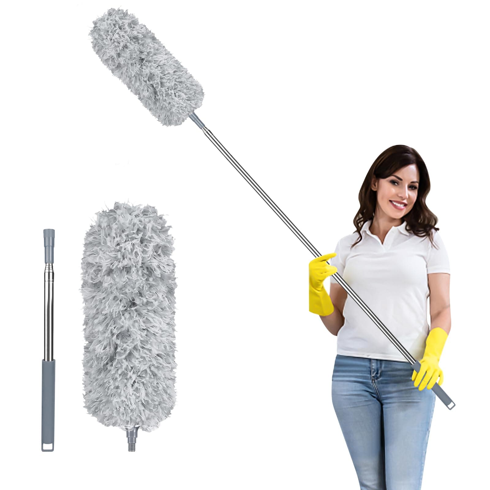 Fogray Staubwedel Teleskop Waschbar Duster Lang Ausziehbar Bis 237cm 🌟