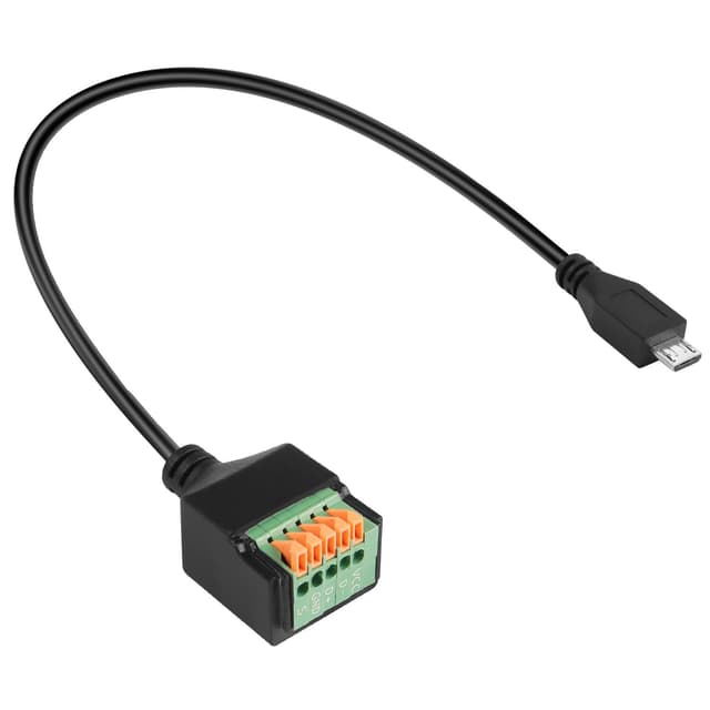 🔌🔧 QIANRENON Micro USB Schnellanschluss Lötfrei Adapter Stecker - Feder Terminal Block Anschluss Auf 5Pin Crimp Klemmen - 30cm/11.8in