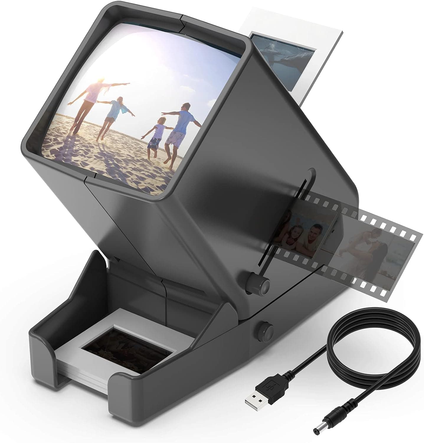 DIGITNOW! 35mm Diabetrachter mit 3-facher Vergrößerung und LED-Beleuchtung