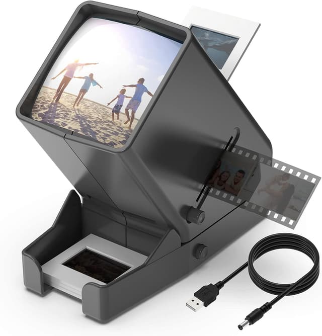 DIGITNOW! 35mm Diabetrachter mit 3-facher Vergrößerung und LED-Beleuchtung