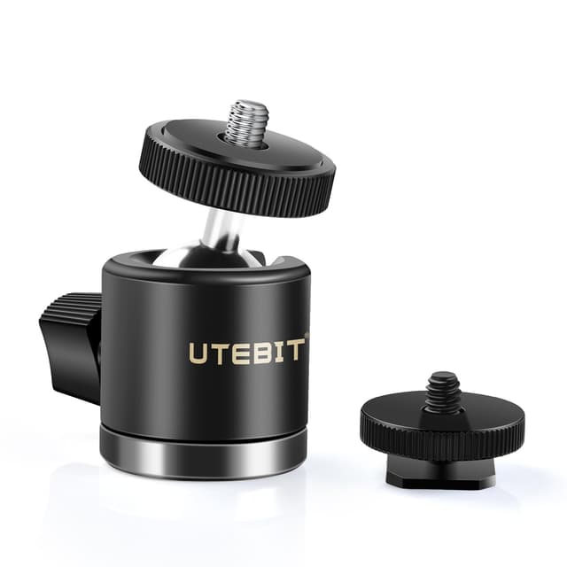 📸 UTEBIT Mini Stativkopf Kugelkopf mit 1/4 Blitzschuhadapter 360° Drehbar 🔥