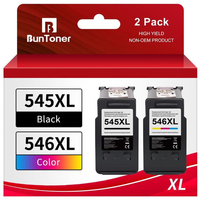 🖨️ BunToner PG-545 546 XL Multipack für Canon Pixma - Kompatibel für Canon Druckerpatronen