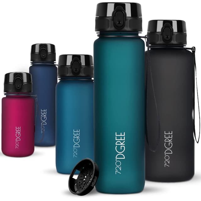 720°DGREE Trinkflasche 1l Sport “uberBottle“ softTouch +Sieb - BPA-Frei - Wasserflasche für Uni, Arbeit, Fitness, Fahrrad, Outdoor, Job - Sportflasche aus Tritan - Leicht, Stoßfest, Wiederverwendbar 1000 ml 14 Smaragd Green - Grün | Softtouch