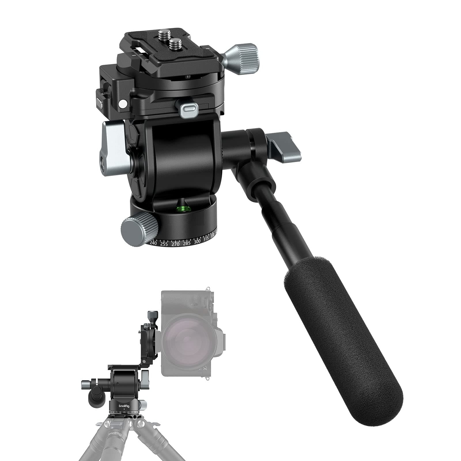 🎥 SMALLRIG Videokopf für vertikale/horizontale Aufnahmen - Stativ-Schwenk-Neige-Fluidkopf