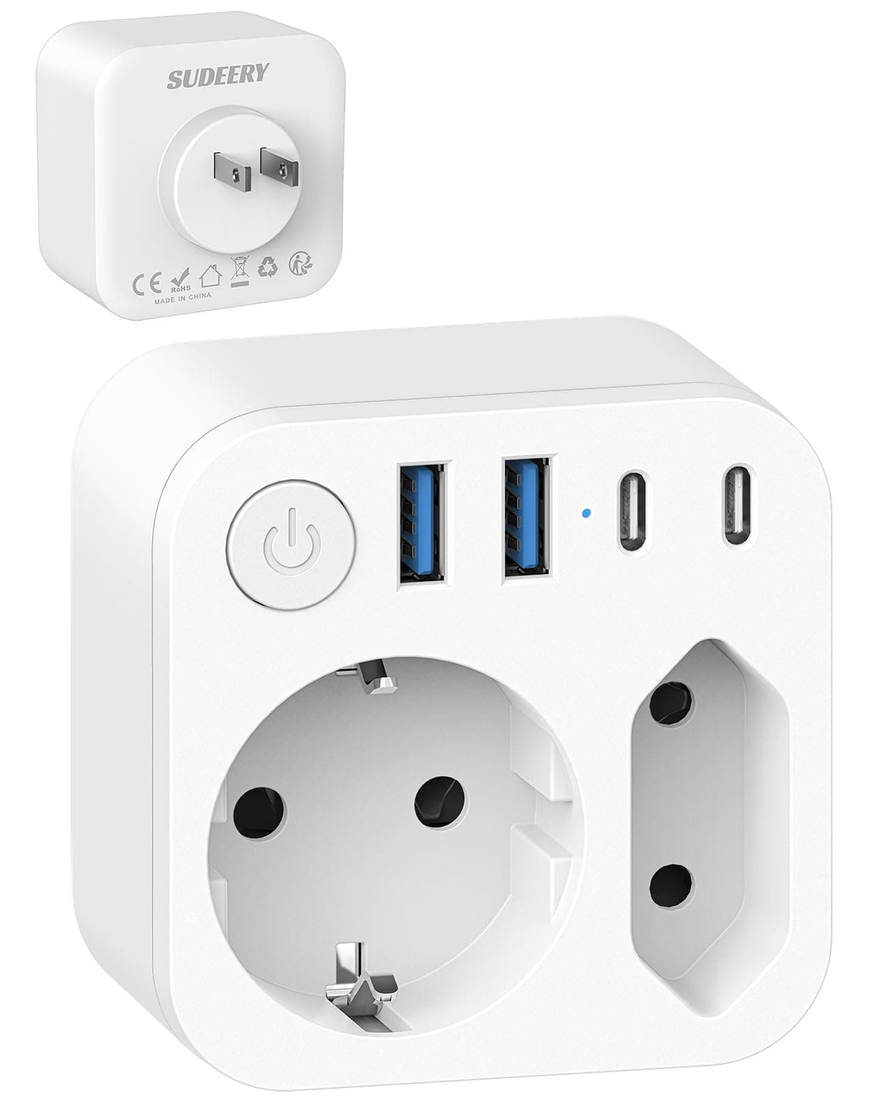🔌 6-in-1 Euro zu Japan Adapter mit USB Anschlüssen