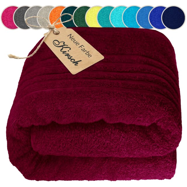 🔥 Angebot: Lashuma Badetuch groß 100x200 cm Kirschrot