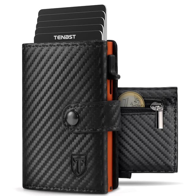 TENBST Geldbörse Herren mit Münzfach & RFID Schutz 🌟 Slim Wallet Kartenetui Klein 🚀 Portmonee Geldbeutel Herren