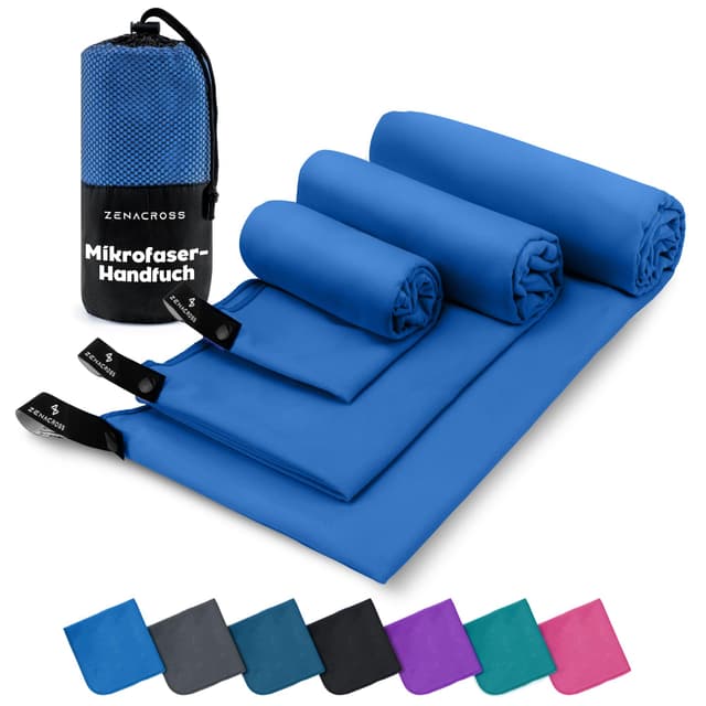 🌟Super Deal! ZENACROSS Mikrofaser Handtuch 3er Set mit Transportbeutel 🌈