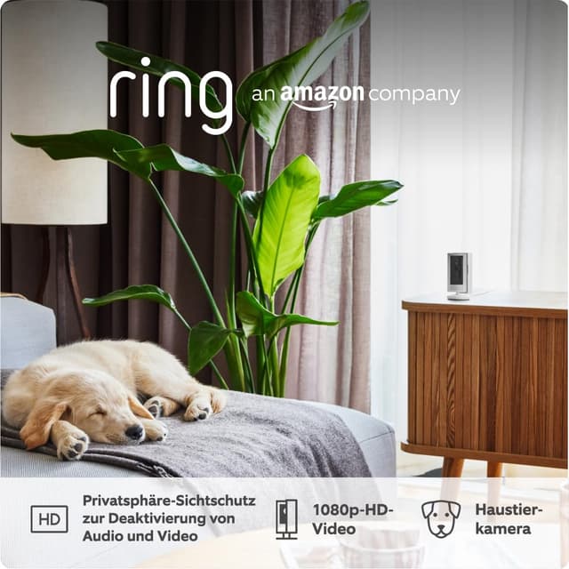Ring Innenkamera (Indoor Camera 2. Gen.) | Überwachungskamera für den Innenbereich 📹🏠 | 1080p-HD-Video, Privatsphäre-Sichtschutz, WLAN, ideal für Haustiere 🐾 | Mini Sicherheitskamera zur Selbstinstallation Weiß 1 Kamera