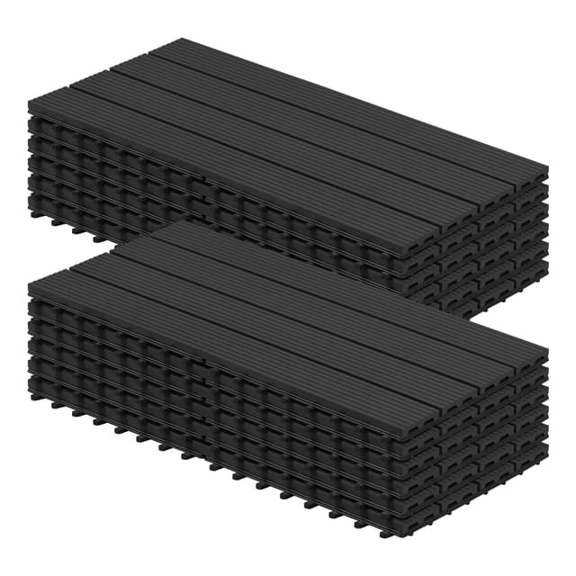 Angebot: WOLTU WPC Terrassenfliesen 30x60cm Anthrazit