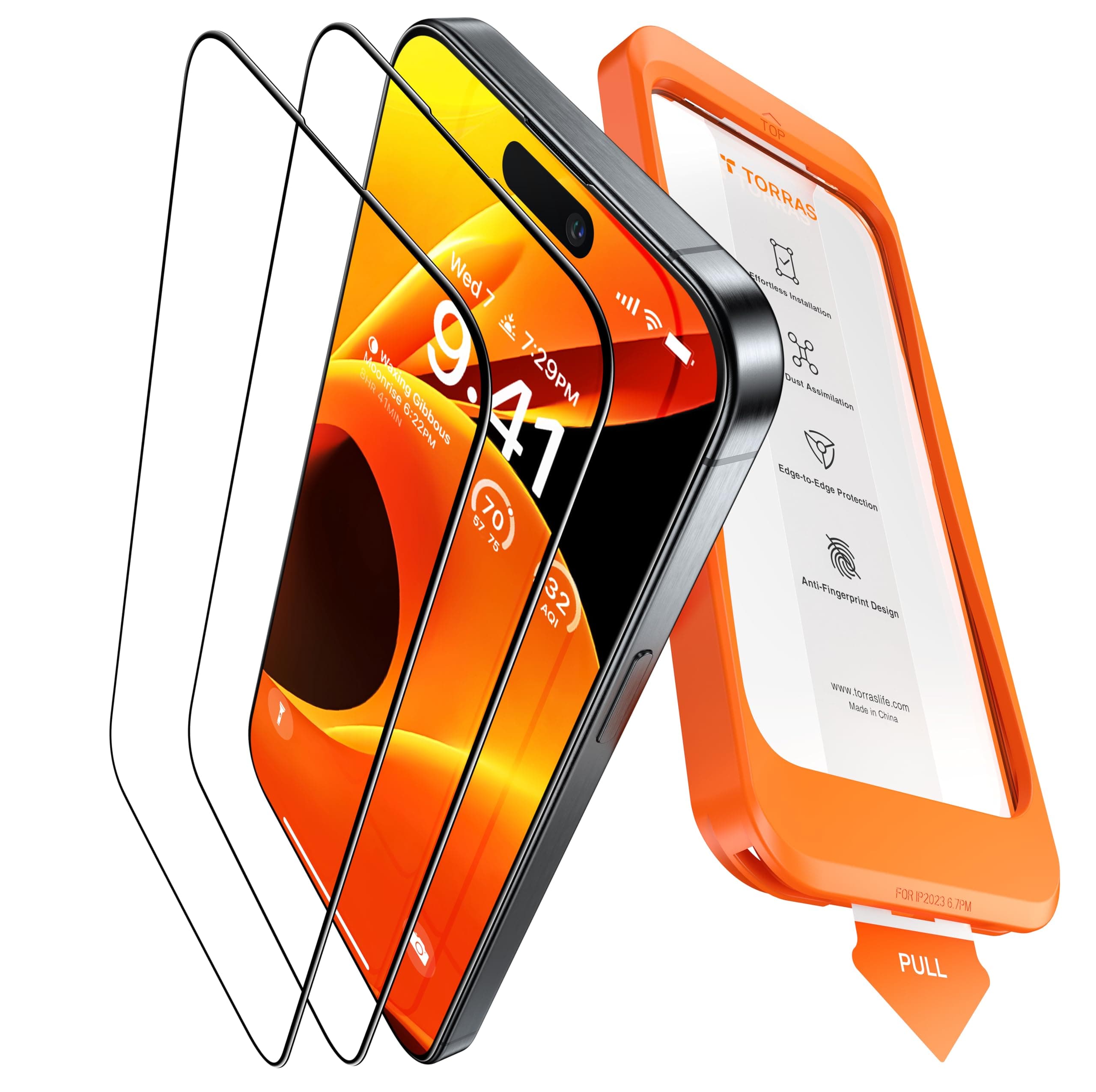 📱 TORRAS für iPhone 16 Pro Panzerglas [Full Screen] - Schutzfolie 9H+ Schutzglas