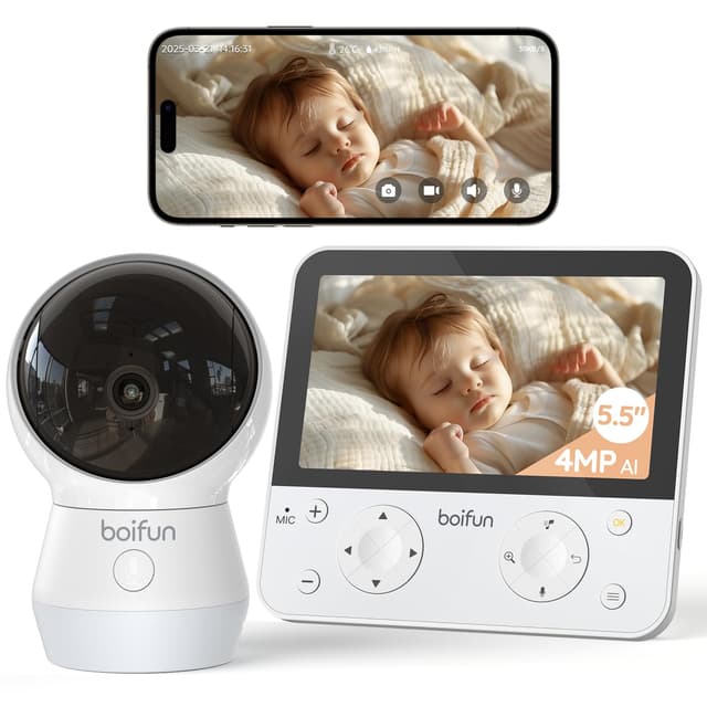 BOIFUN 5,5" Babyphone mit Kamera APP 🌙👶📹
