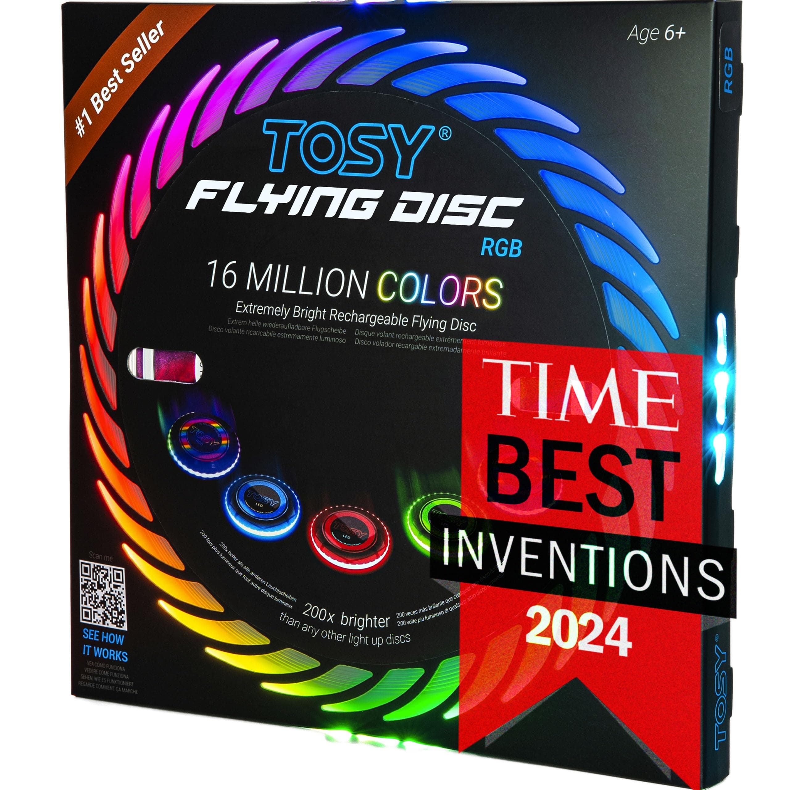 TOSY Flying Disc - 16 Millionen RGB-Farben, Hell, Smart-Modi 🌈🔆🔵