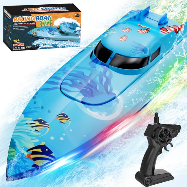 🚤 Suangrc 918 RC Boot mit LED-Beleuchtung - Ferngesteuertes Wasserboot für Kinder und Erwachsene