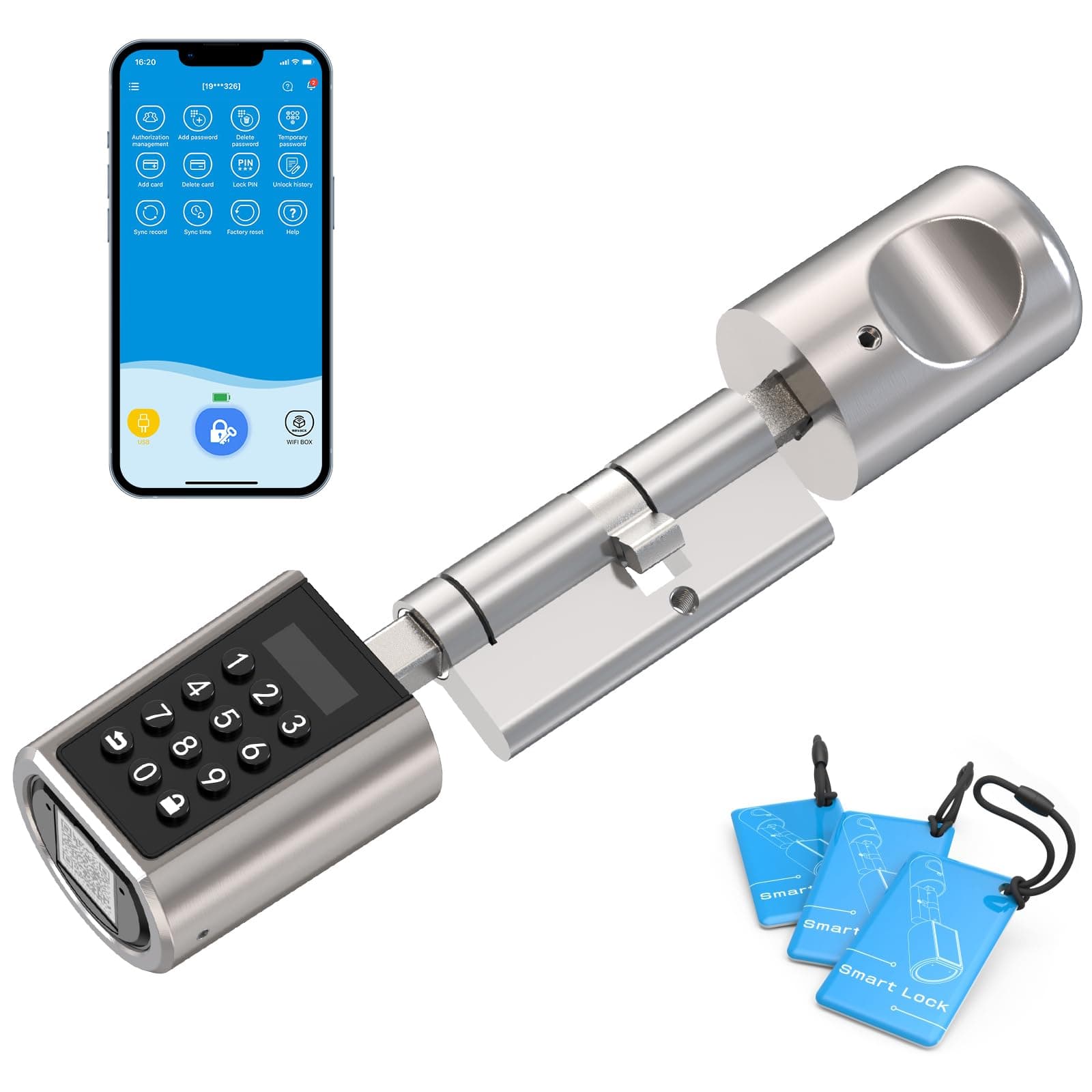 🔐📱 WELOCK PCB01 Elektronisches Tür-Schließzylinder Schloss mit RFID-Karte und Bluetooth 🚪