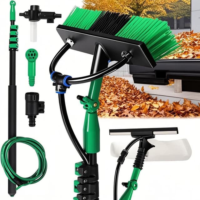 Teleskop Waschbürste, 3.6m mit Teleskopstiel 🌟 - Profi-Set für Garten & Haus