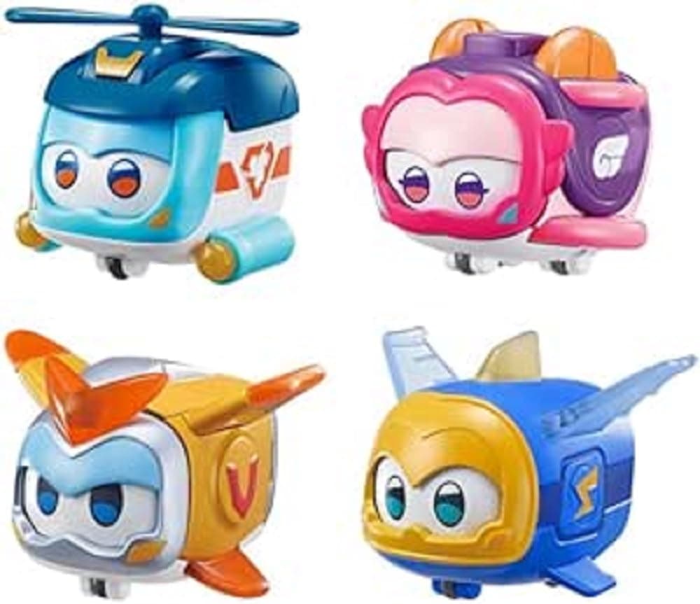 🚀 Super Wings EU770491 - Super Pets im 4er Pack 🐶🐱🐭🦜