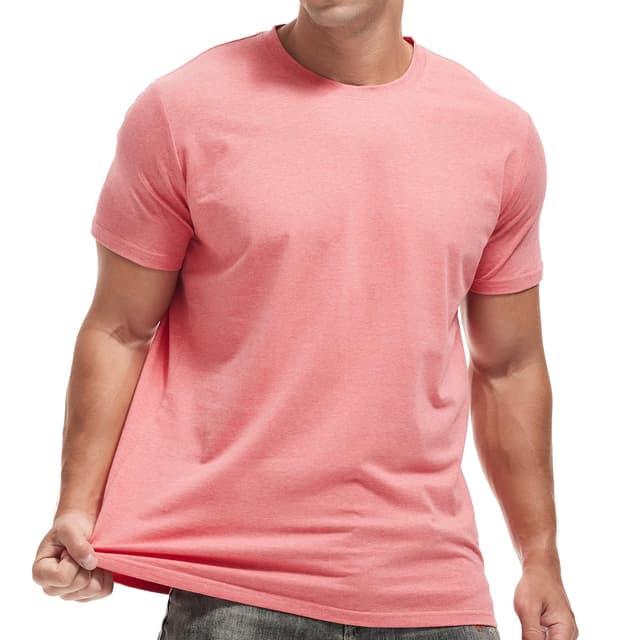 VEIISAR Rundhals T-Shirts Premium Männer T-Shirts Soft und Fit Herren T-Shirt mit Casual Stylish Tee fü T3 Pink M 🎽