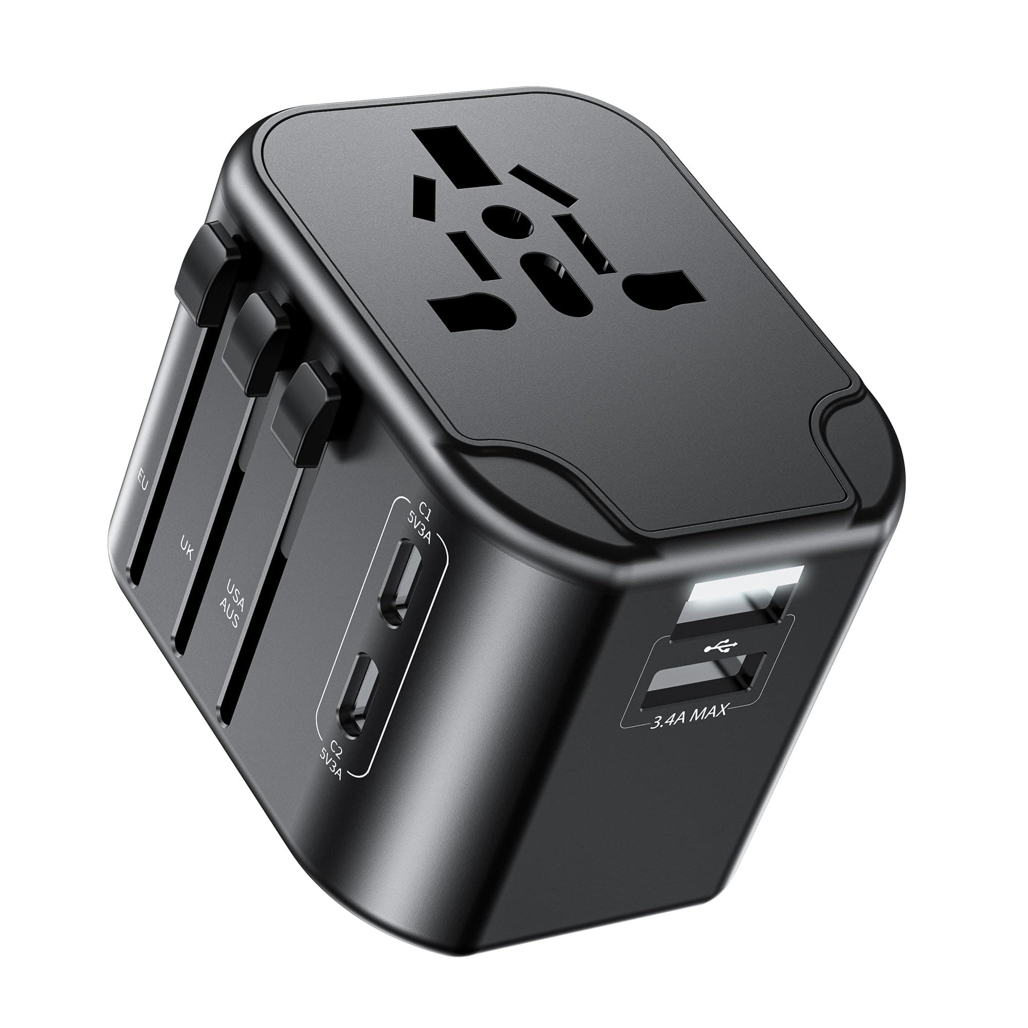 🌍 RoRoSkin Reiseadapter Weltweit mit USB-Anschlüssen