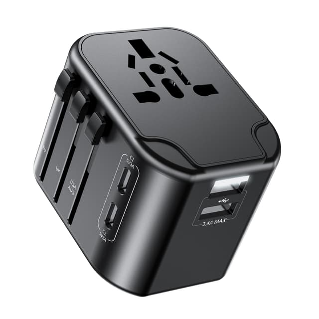 🌍 RoRoSkin Reiseadapter Weltweit mit USB-Anschlüssen