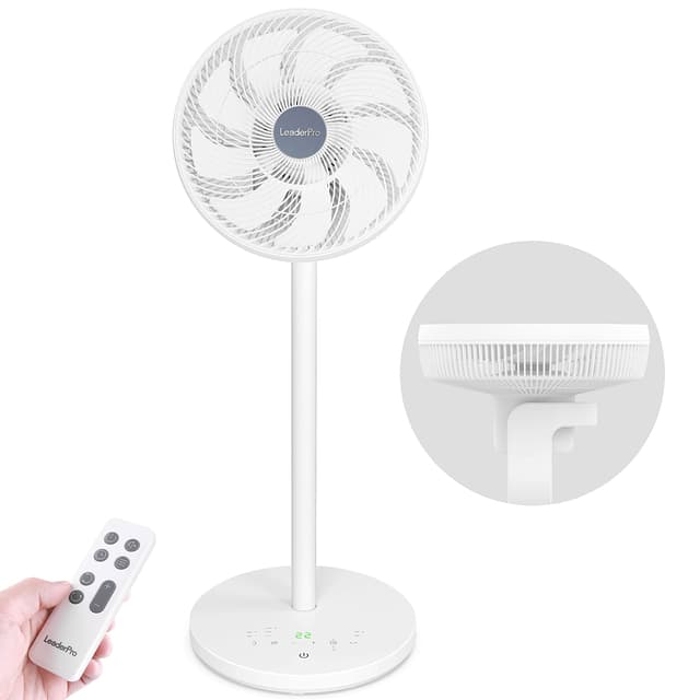 LeaderPro Standventilator - Leise 3D Oszillierend mit Fernbedienung