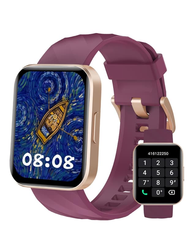 Smartwatch Damen Herren 1.85'' Smart Watch mit Bluetooth Telefonfunktion Fitness Tracker