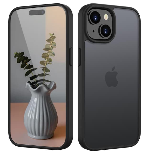 HGH Matt Hülle für iPhone 15 6,1 Zoll 📱🛡️ [Militärschutz] Schutzhülle Samtige Touch Matt Anti-Kratzen (Schwarz)
