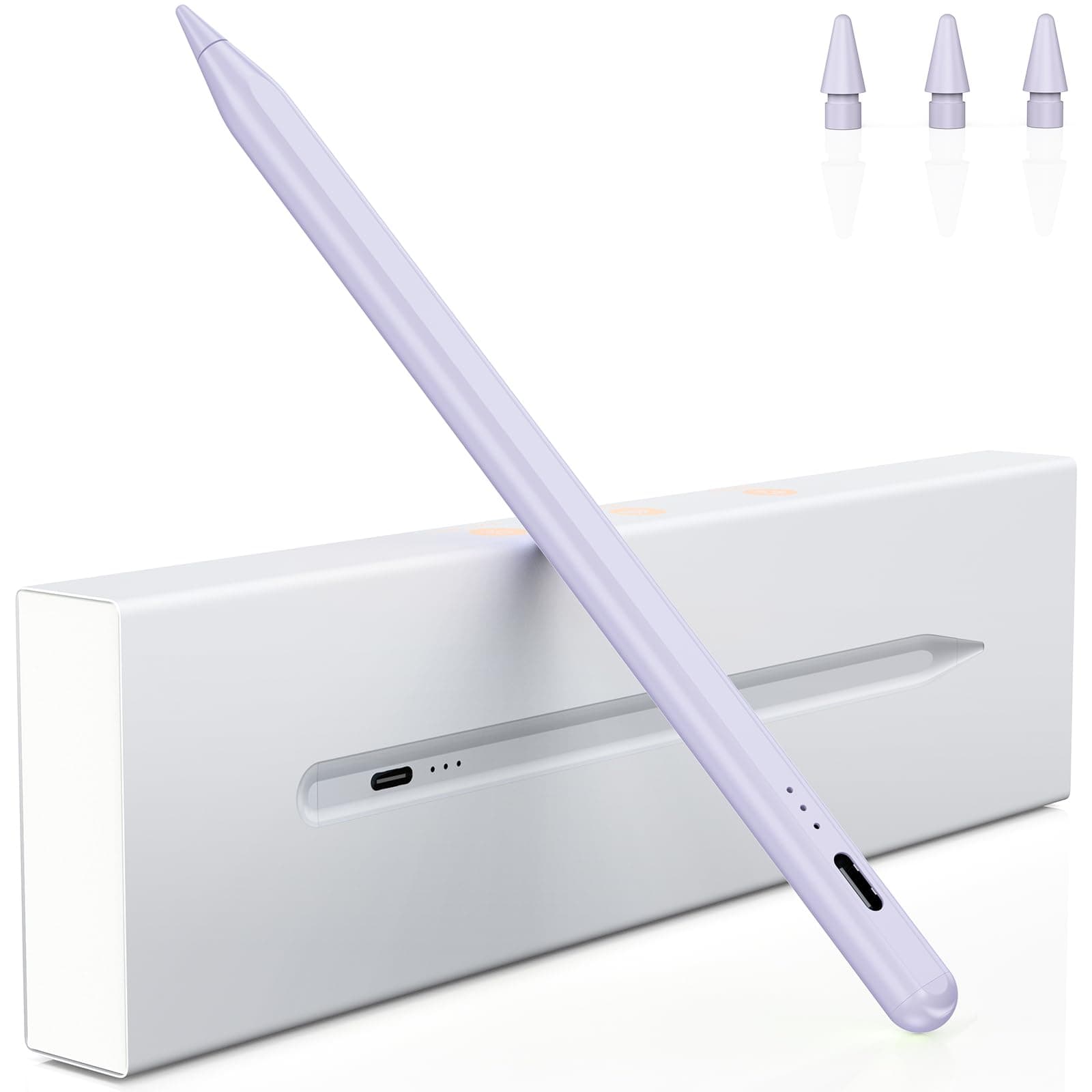 🎨🖊️ Stift für iPad, 2. Generation für Apple mit Schnellladeleistung, Palm Rejection und Neigungssensitivität - Lila