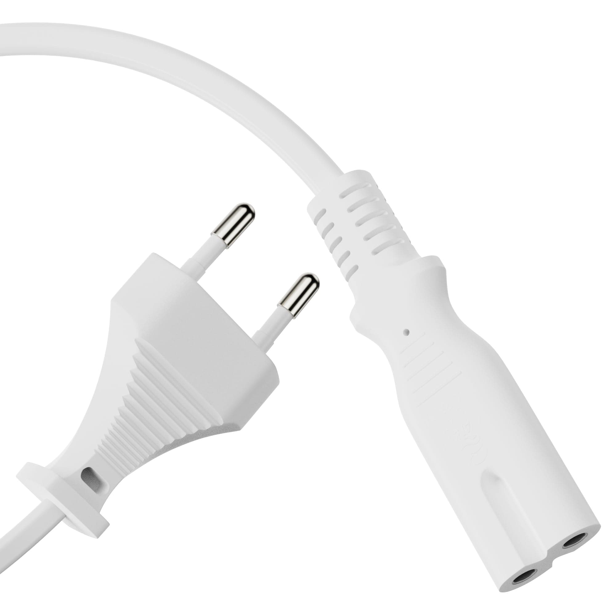 🔌🔋 Perfektes Stromkabel Netzkabel 2 Polig, 2,0m, Weiß 2,00 m
