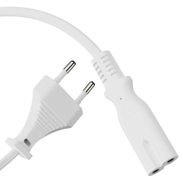 🔌🔋 Perfektes Stromkabel Netzkabel 2 Polig, 2,0m, Weiß 2,00 m