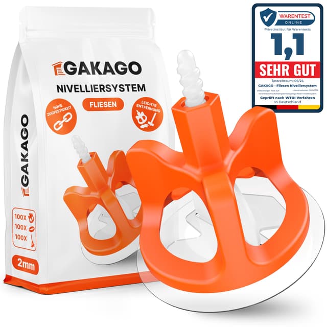 🌟 Gakago Fliesen Nivelliersystem 300-tlg. Set 2mm - Verlegehilfe für perfektes Fugenbild