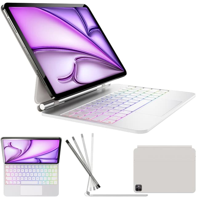 Nuflaz Tastaturhülle für iPad Air 11 Zoll - Weiß 🌟
