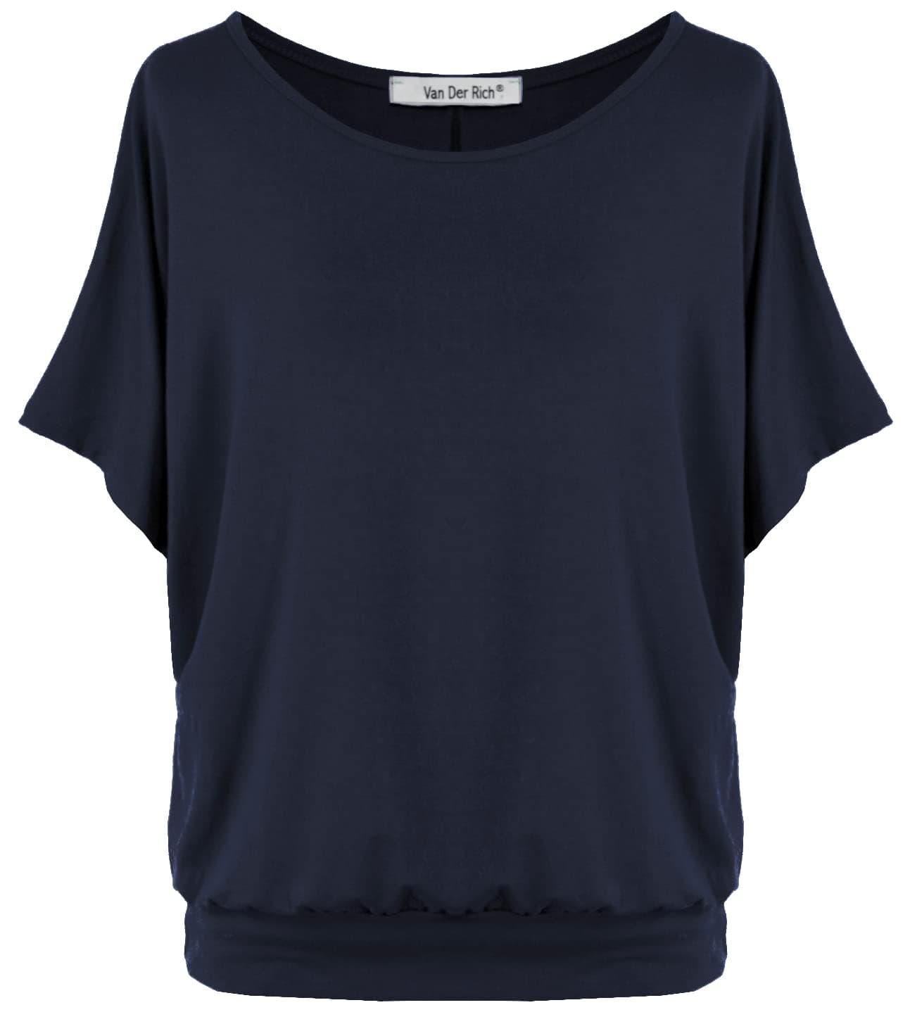 🌟 Van Der Rich ® Damen Oversize T-Shirt mit Fledermausärmen - Marine L