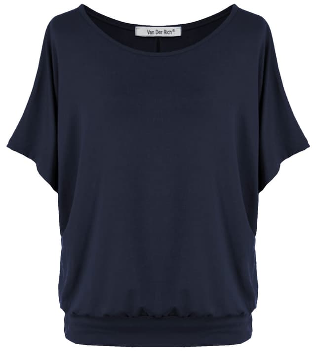 🌟 Van Der Rich ® Damen Oversize T-Shirt mit Fledermausärmen - Marine L