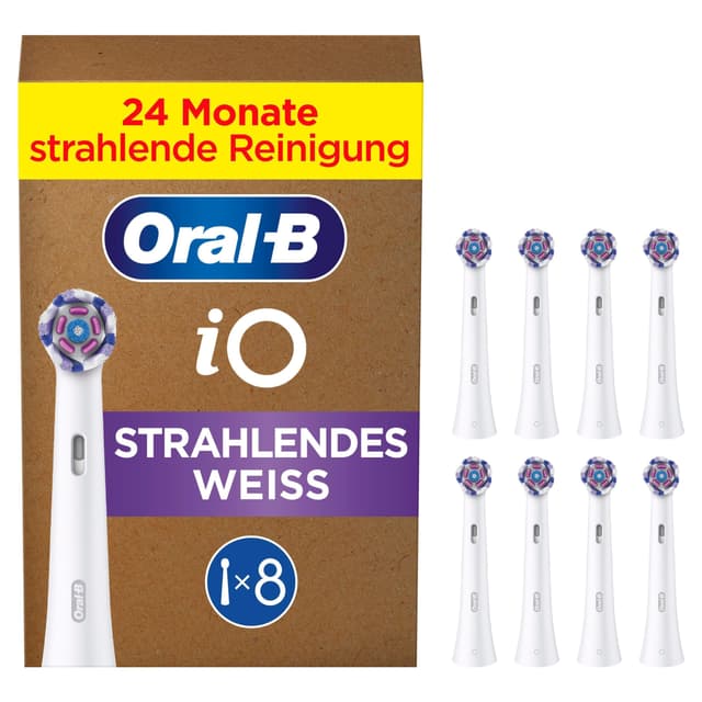 🌟 Oral-B iO Strahlendes Weiss - Aufsteckbürsten für Elektrische Zahnbürsten - 8 Stück - NEU 🌟
